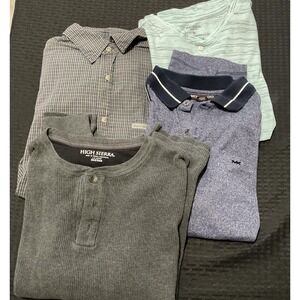 Mixed Brands Shirt Lot‎ Of 4 Mens Medium Multicolor Polo Henley Casual Tops